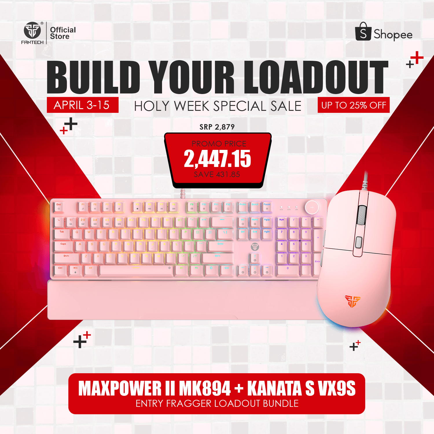Fantech Bundle MAXPOWER II MK894 Gaming Keyboard with KANATA S VX9S ...