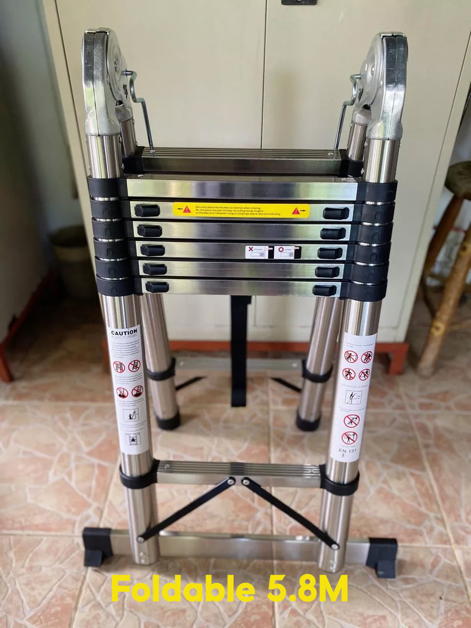 Telescopic Ladder Foldable Aluminum Heavy Duty Home Portable Multi ...