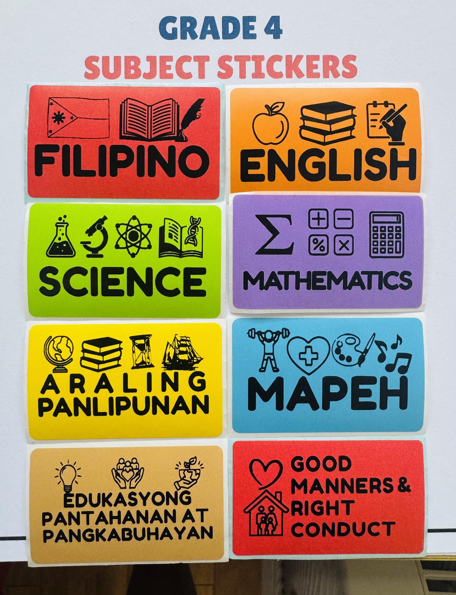Subject Label Sticker for Grade 1-10 Subject Stickers Notebook Label ...