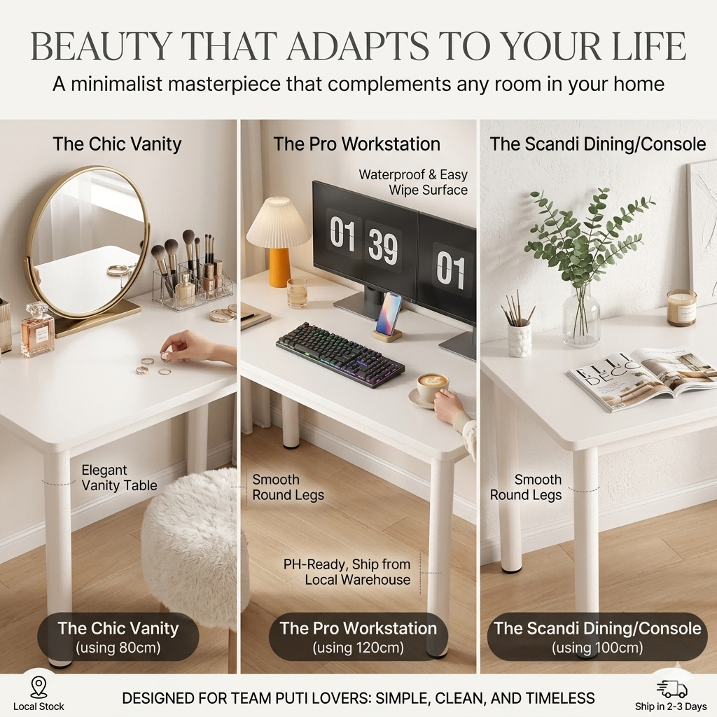 2.3cm Thickened Study Table Stable Simple Round Leg Desk Writing Table ...