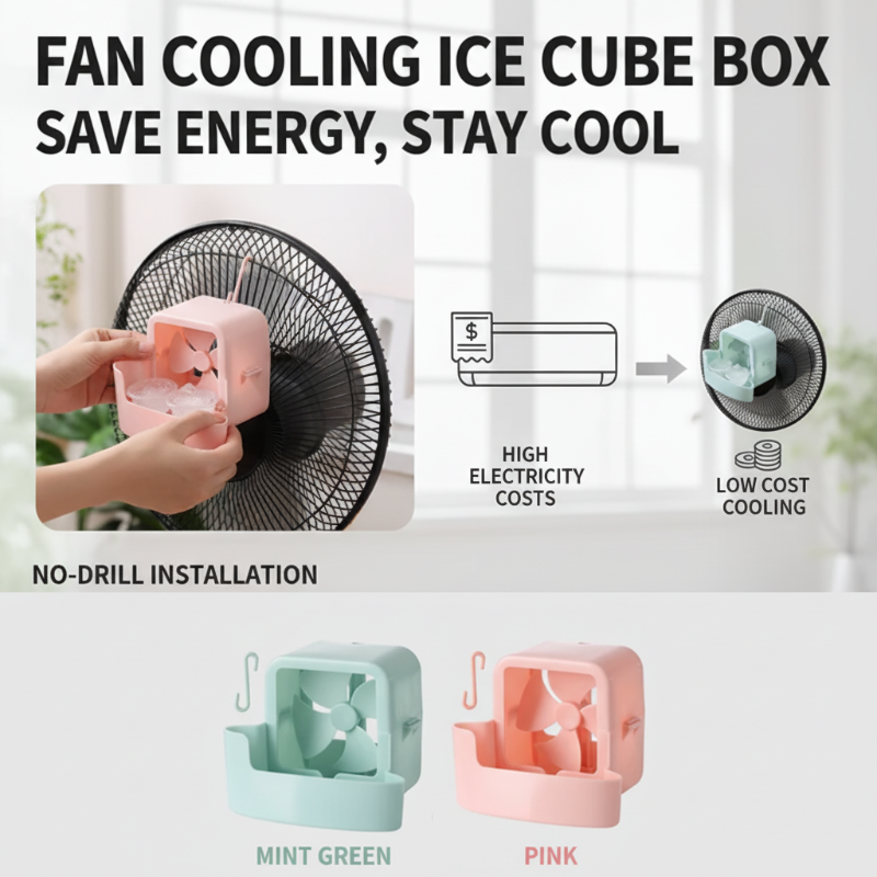 【buy1free4】Fan cooling ice cube rack Quick Cooling Desktop Hanging Fan ...