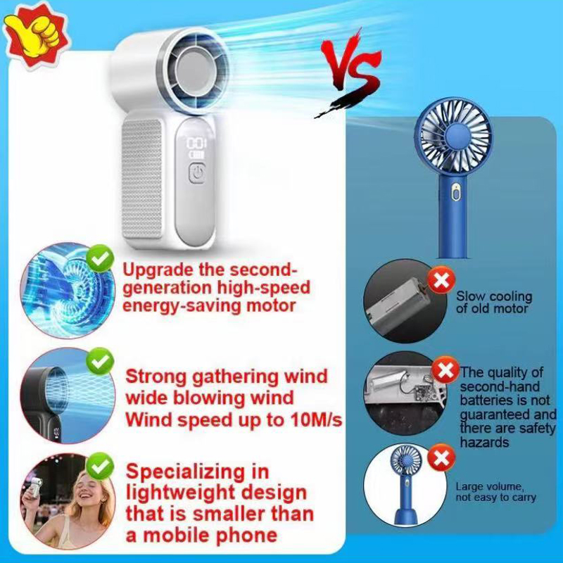 New MINI Fan 6000MAH X688 rechargeable foldable easy carry hand-held ...