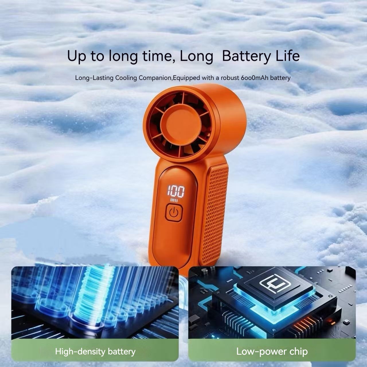 New MINI Fan 6000MAH X688 rechargeable foldable easy carry hand-held ...