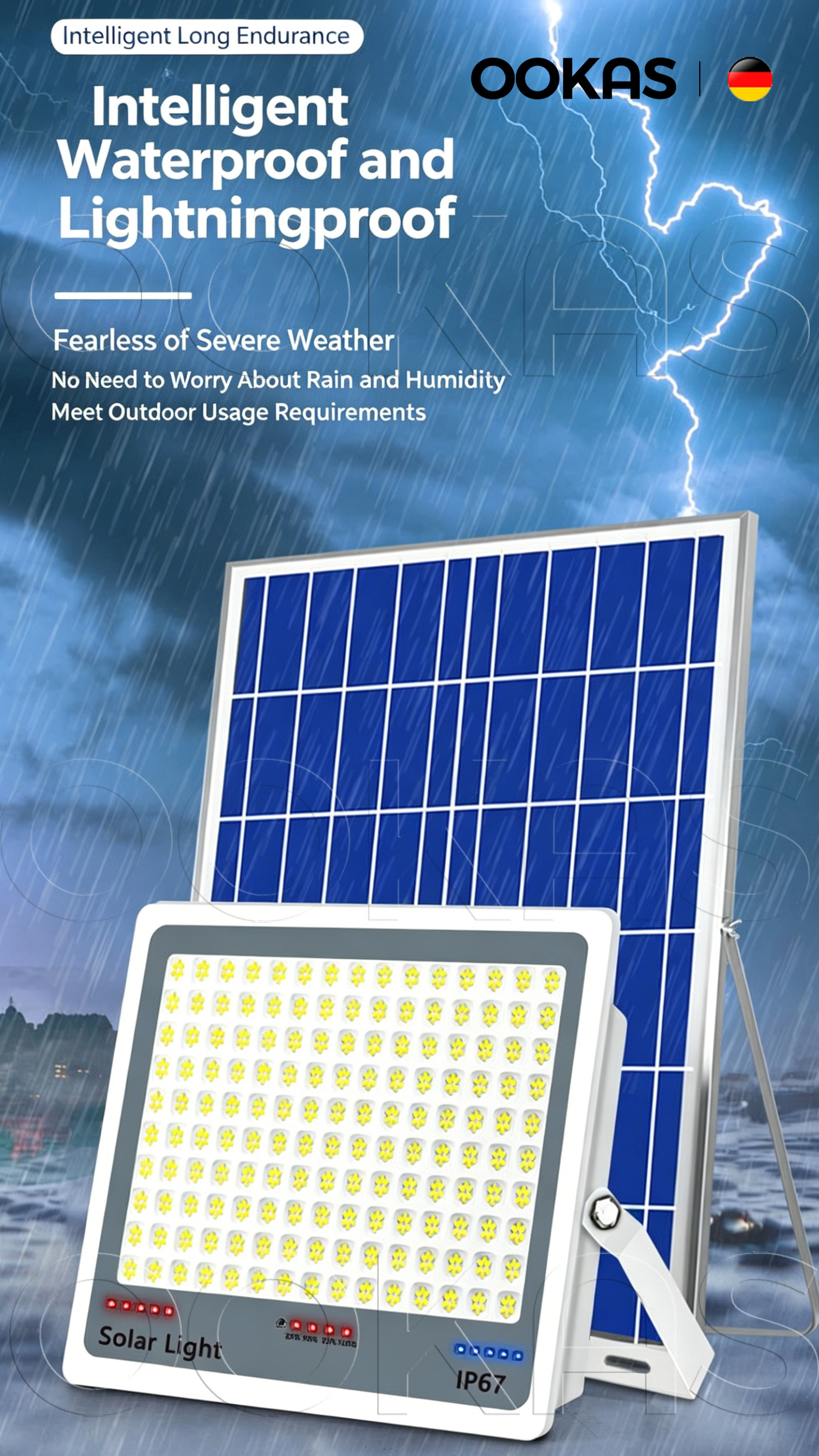 OOKAS 10X Highlight Solar Lights Outdoor Waterproof Solar Flood Street ...