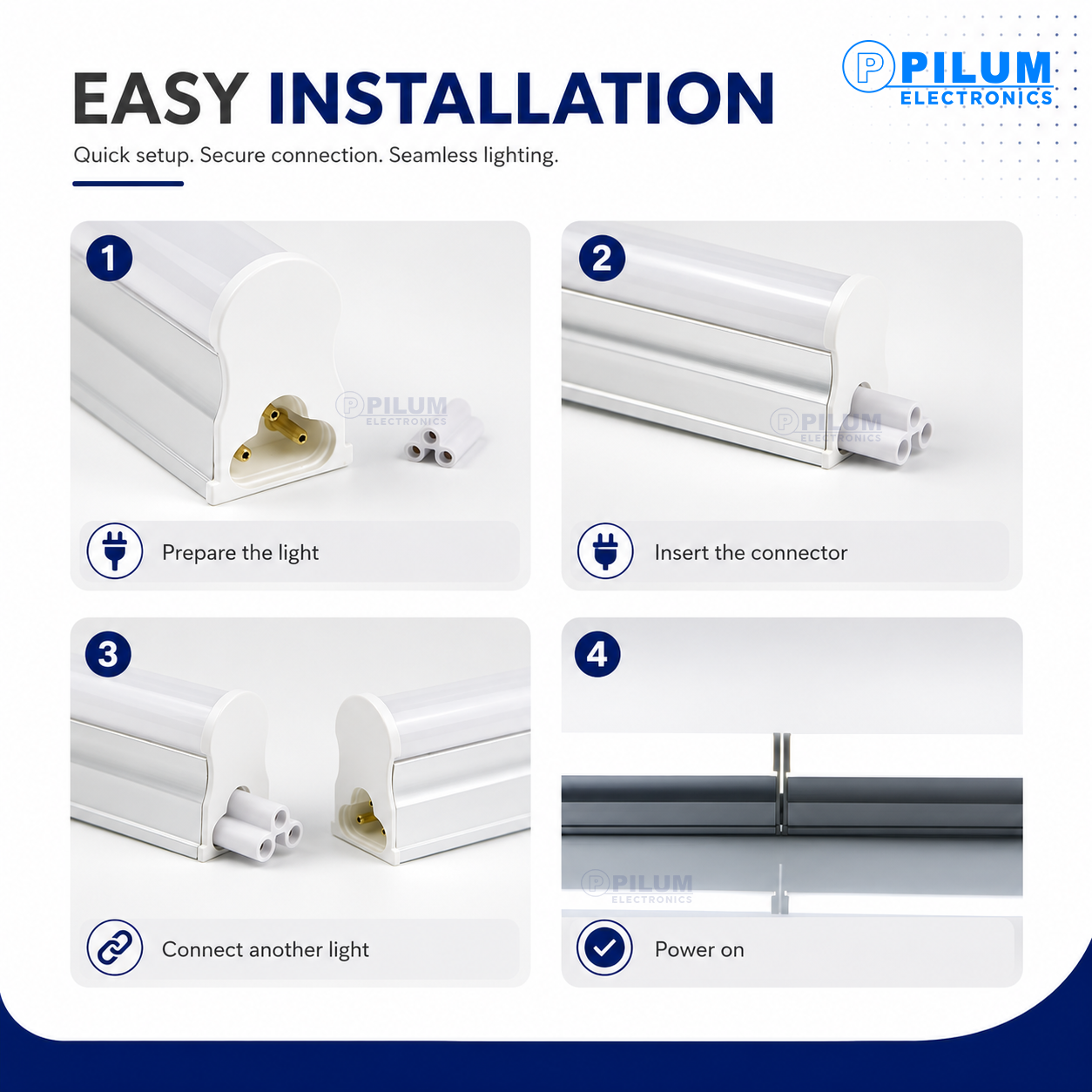 Pilum T5 Integrated LED Tube Light Aluminum Base Plastic Diffuser 5W ...