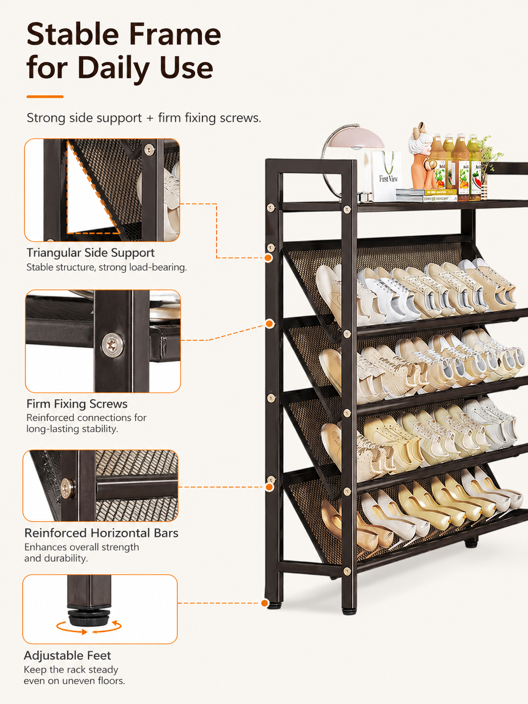 Shoe Rack Iron Mesh Shoe Rack Shoes Organizer Storage Rack Dormitory ...