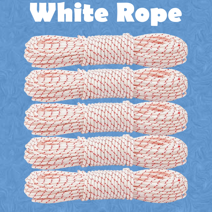 White Rope 4-8mm 25-50 Meters Polypropylene Rope Soft Rope Waterproof ...
