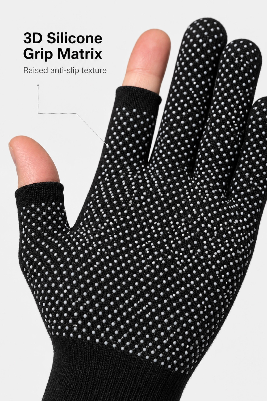 Anti-Slip Fingerless Gloves for Men Women Silicone Grip Breathable ...