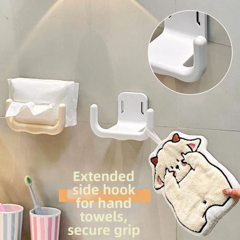 U-Shaped Wall Mount Tissue Holder&Towel Rack No-Drill Adhesive ...