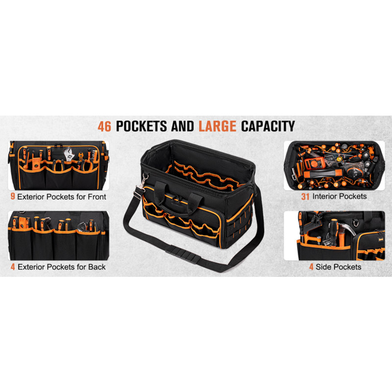 Tool Bag Oxford Waterproof Large Pocket Hardware Tools Carry Organizer ...