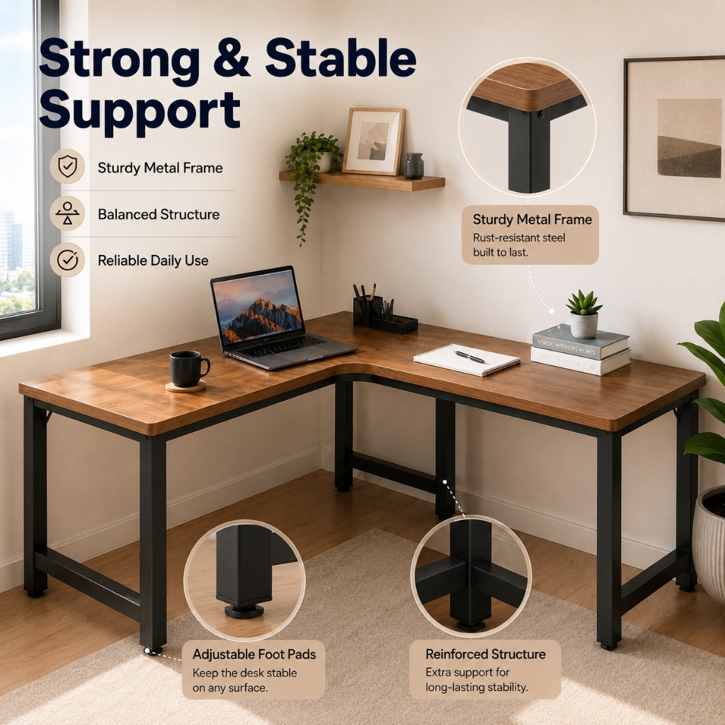 L-Shaped Corner Table Gaming Table Computer Desk Office Desk Study ...