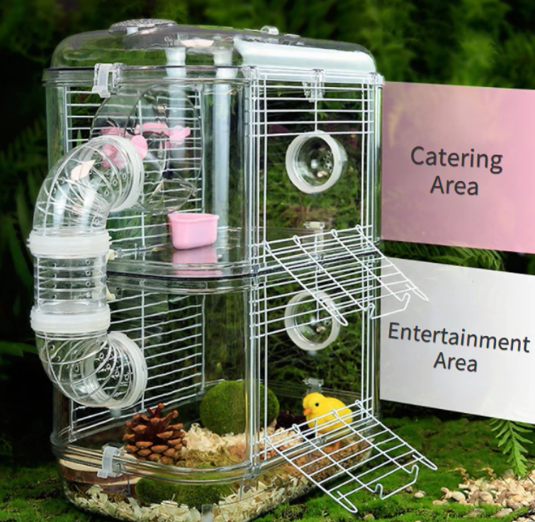Crystal Large Hamster Cage Acrylic Transparent Big House Home Castle ...