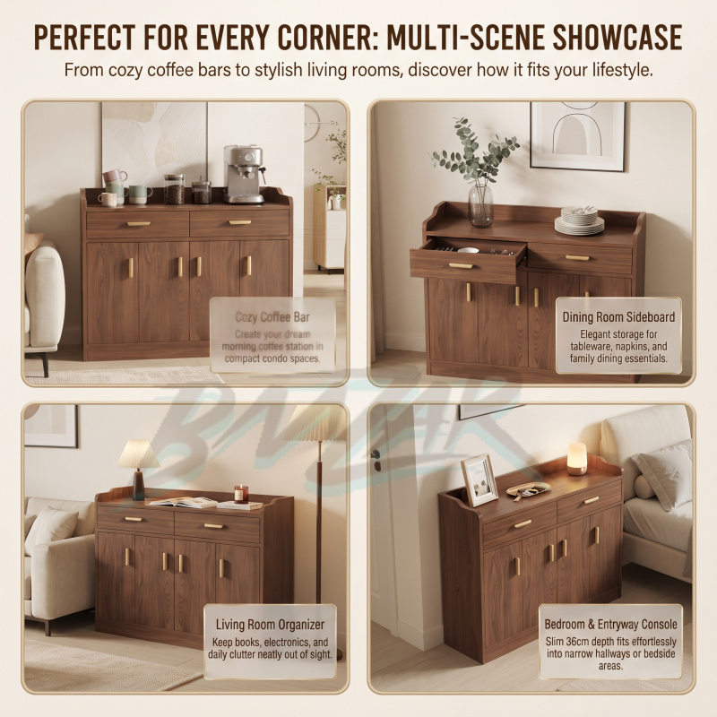 Sideboard Cabinet with Drawers Wooden Storage Cabinet Modern Buffet ...