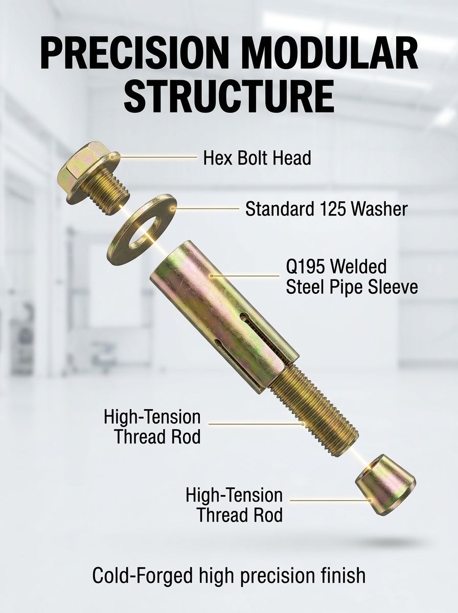 BESTGUARD Zinc-Plated Internal Expansion Bolt Steel Sleeve Anchor 6 ...