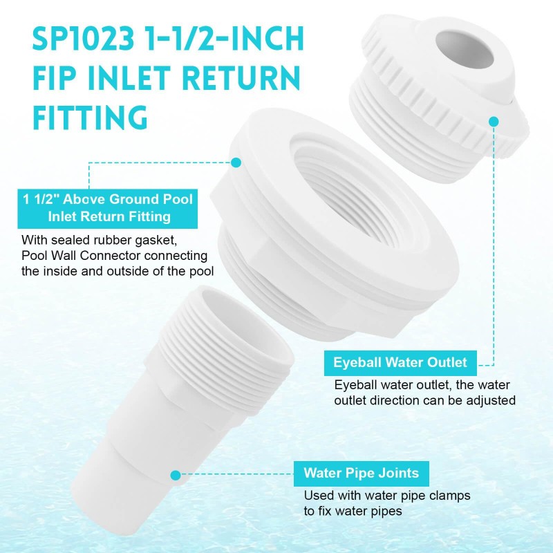 Adjustable Pool Inlet Nozzle Swimming Pool Nozzle Pool Return Jet 1.5 ...