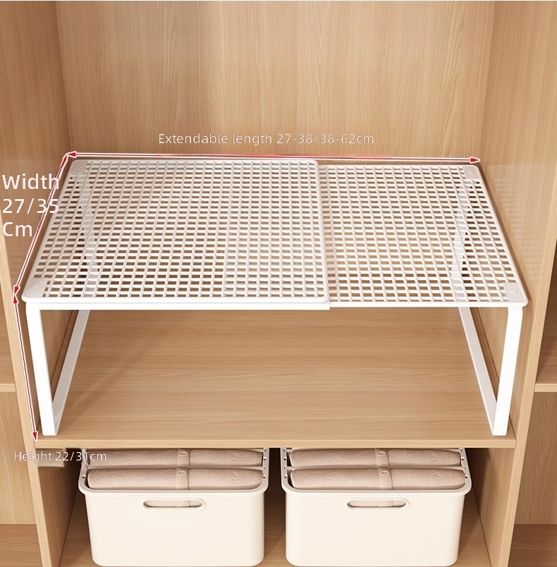 Stackable Expandable Cabinet Shelf Rack Wardrobe Organizer Dividers ...