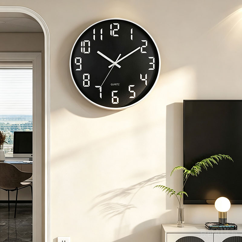 12 INCH Silent Transparent Glass Minimalism Office Living Home Decor ...
