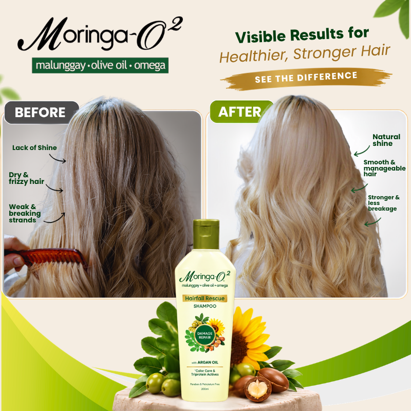 Moringa-O2 Herbal Hairfall Rescue Shampoo - Damage Repair 200mL ...