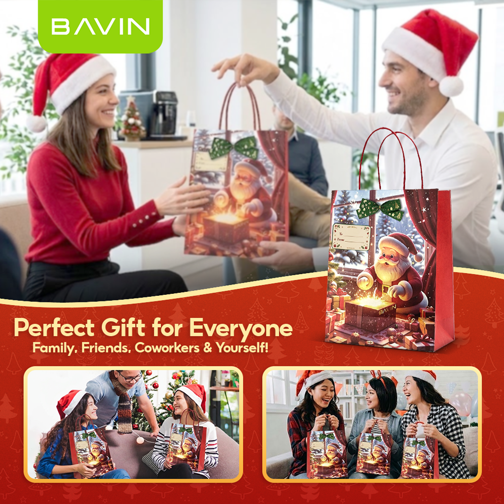 BAVIN 3in1 Christmas Gift Bundle Set w/Gift Bag,Velvet Pouch, Keychain ...