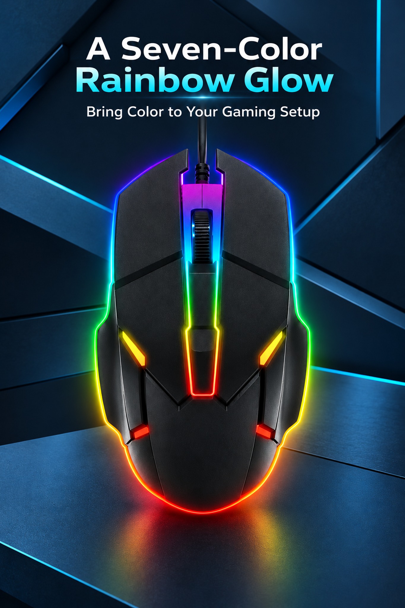 Wired RGB Gaming Mouse USB 1600 DPI 3 Button Optical Computer Mouse ...