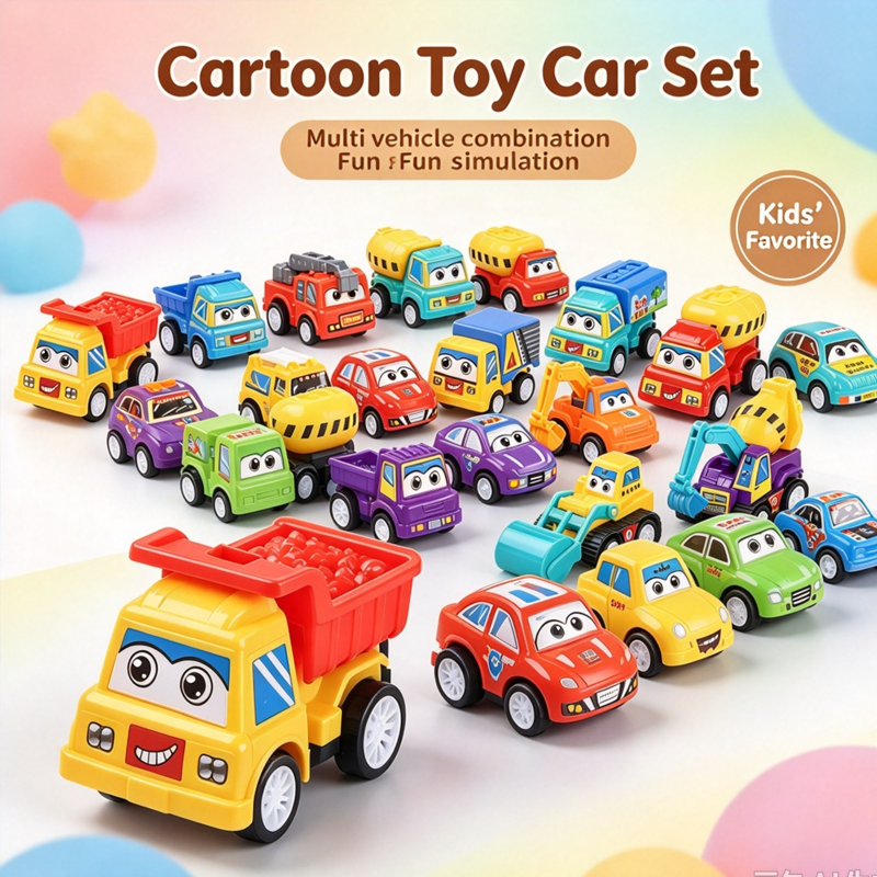 50 PCS Cute Mini Pull Back Car Toys for children Versatile Vehicle ...