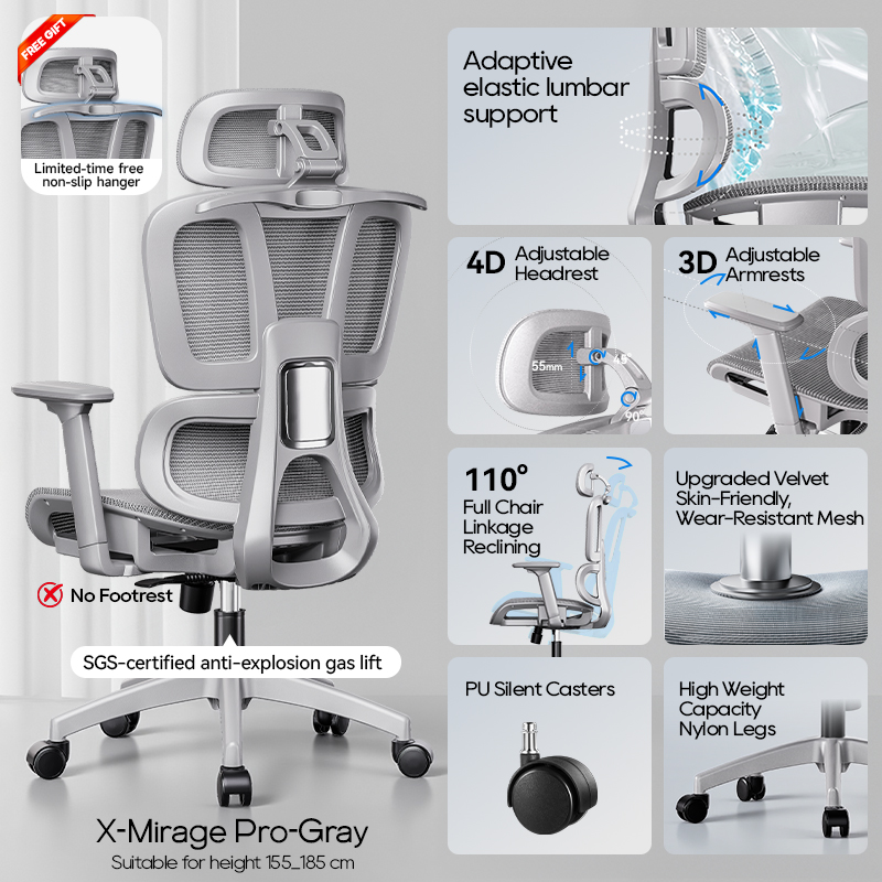 Xpanse Gray Ergonomic Chair Office & Computer ChairGaming Chair Heavy ...