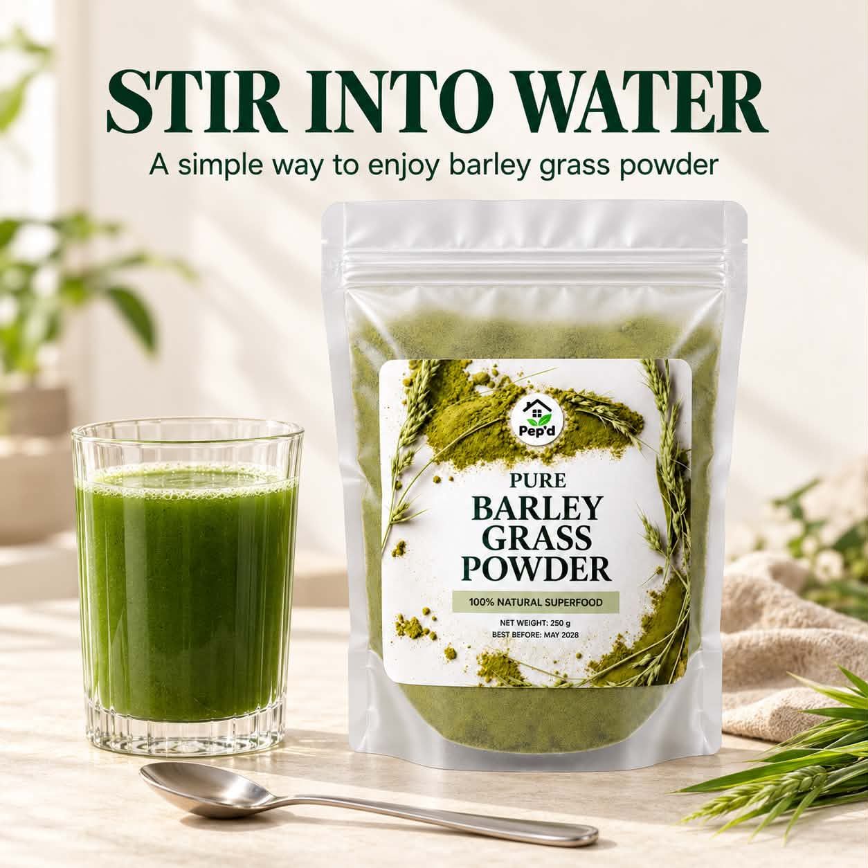 Pure Barley Grass Powder | Natural Green Superfood | Smoothies & Drinks ...