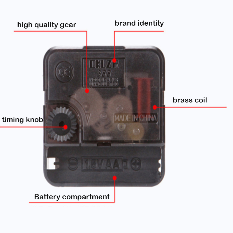 MEGA Wall Clock Mute Quartz Movement Replacement Accessories Include ...