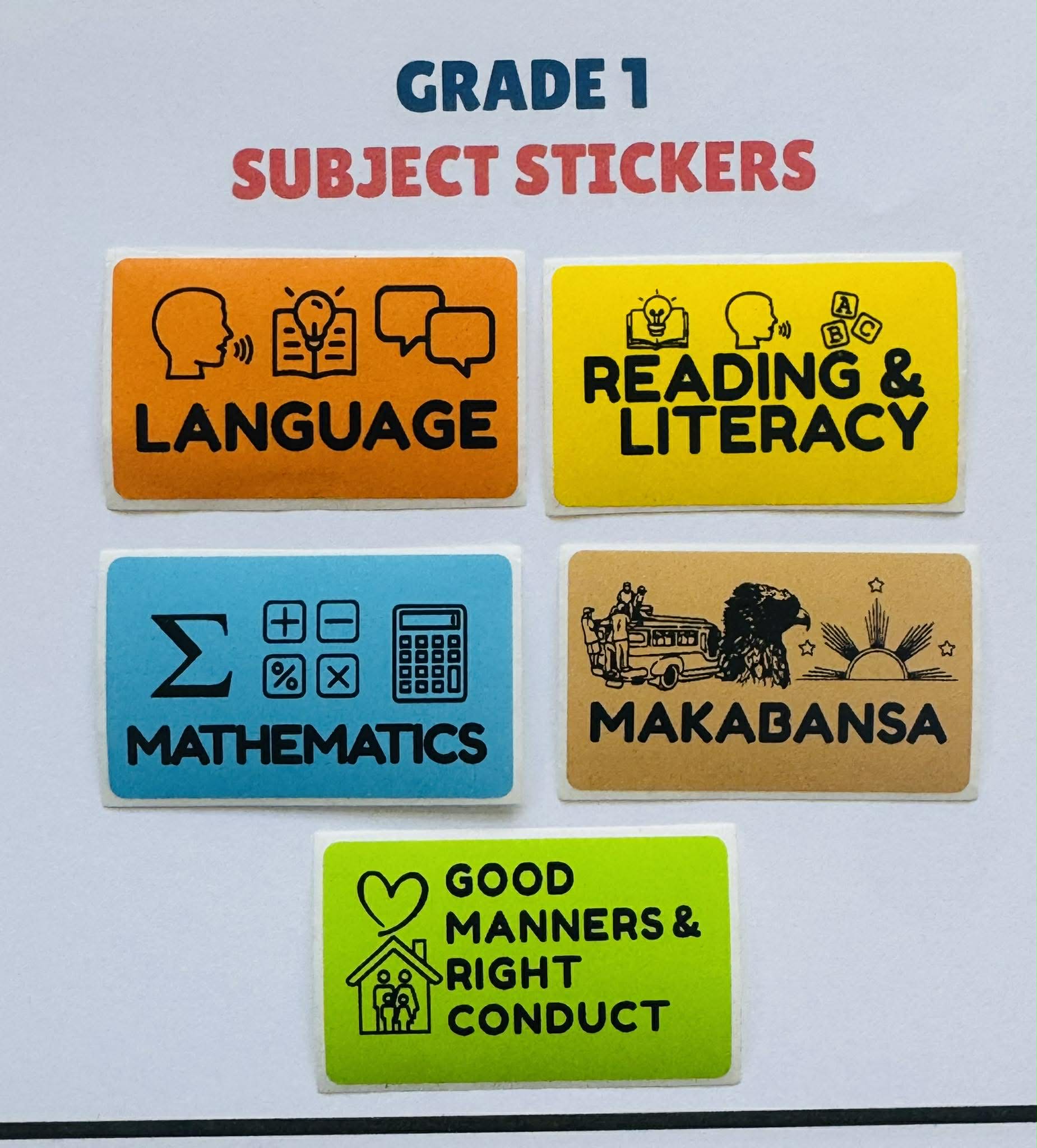 Subject Label Sticker for Grade 1-10 Subject Stickers Notebook Label ...