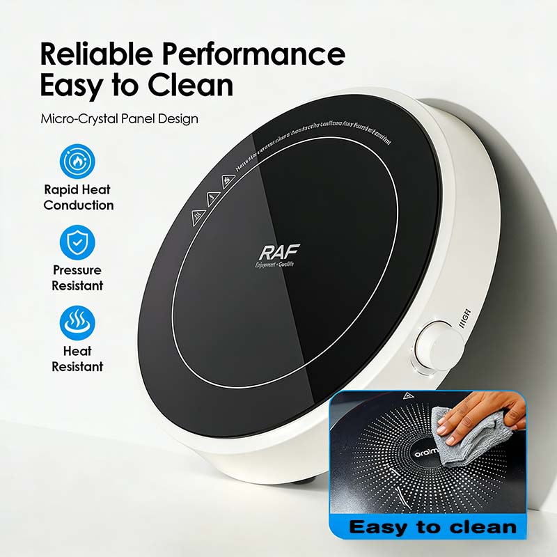 RAF Induction Cooker 2200W White Circle Rotary Knob Overheat Protection ...