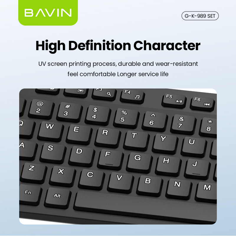 BAVIN K989 Wired Keyboard & Mouse Set Extra Durable & Splashproof ...