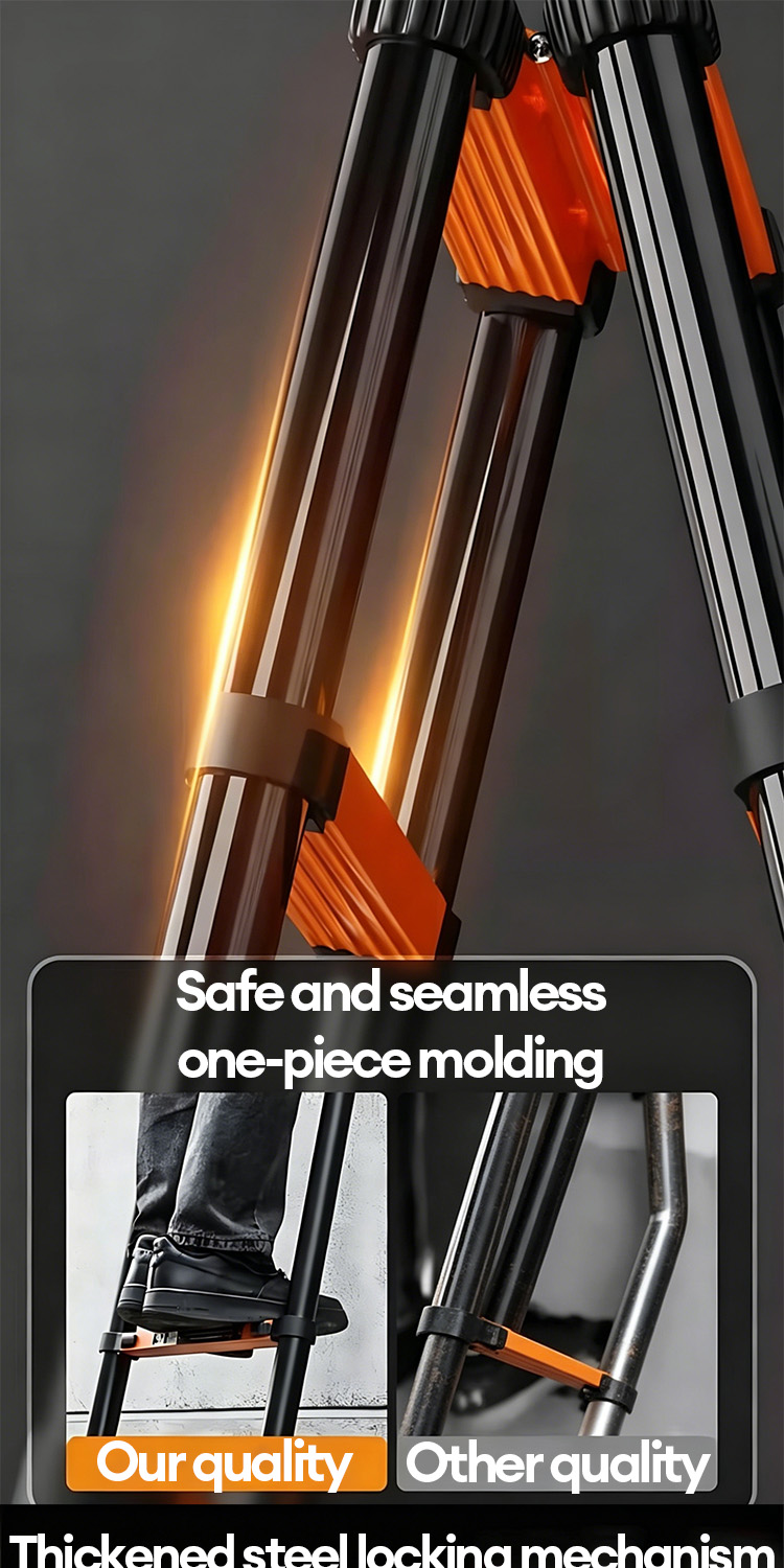 Telescopic Ladder Foldable Aluminum Heavy Duty Anti-shake Walkable ...