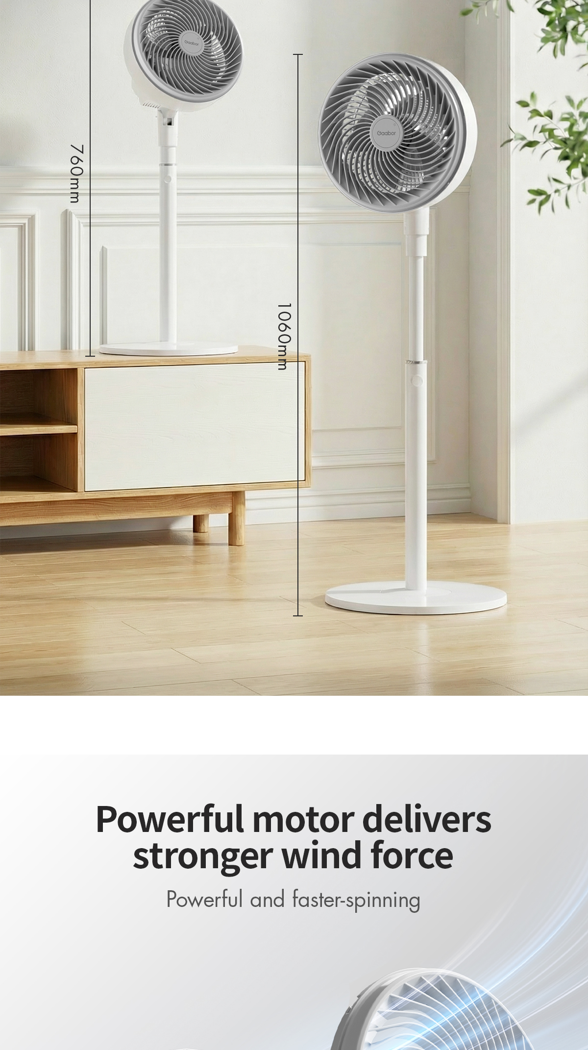 【New Arrival】Gaabor 3 Wind Adjustable Fan. High-speed Fan With 5 Blades ...