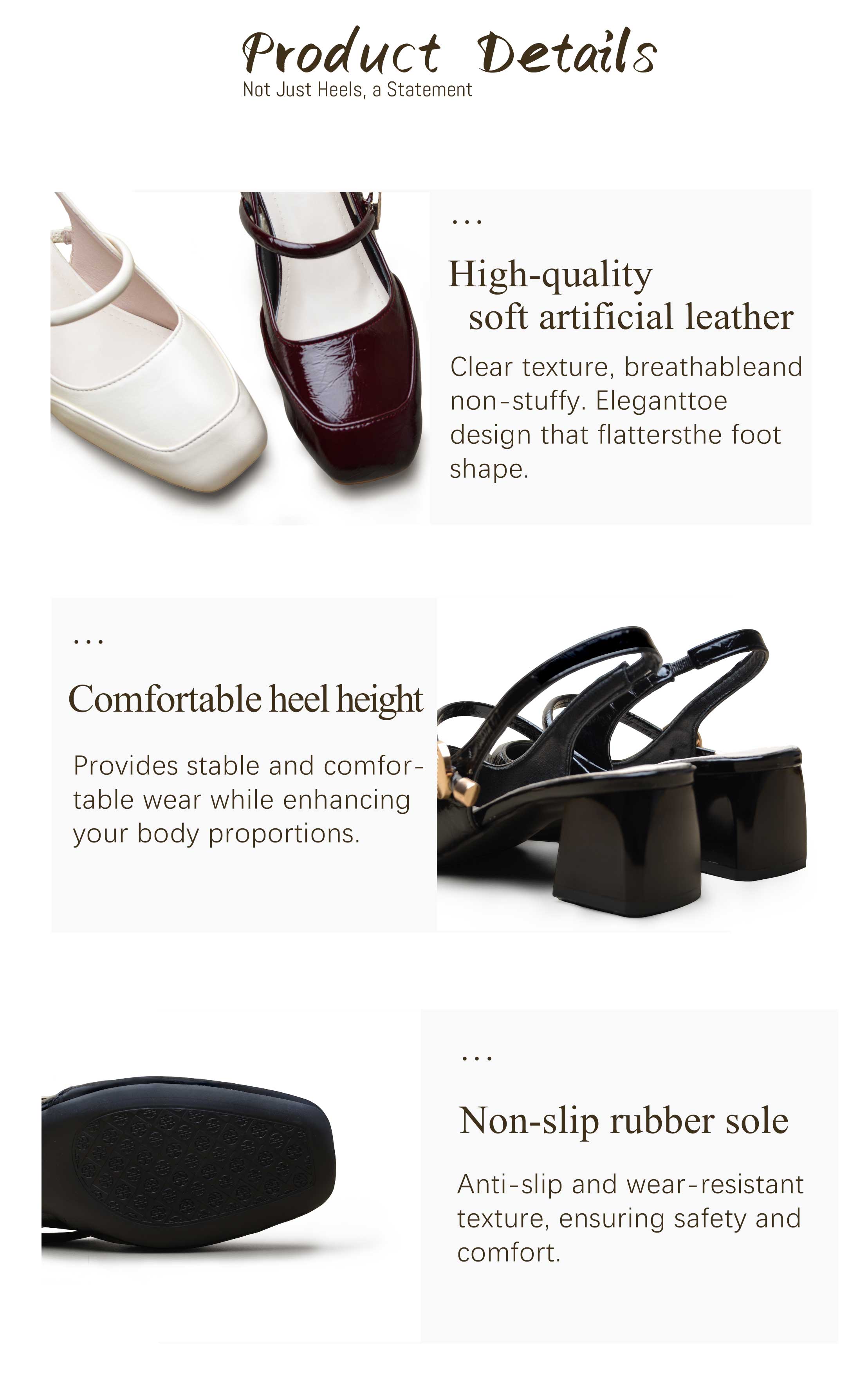 VONICA Office Step in Ankle Strap Close Ankle Strap Sandals with Thick ...