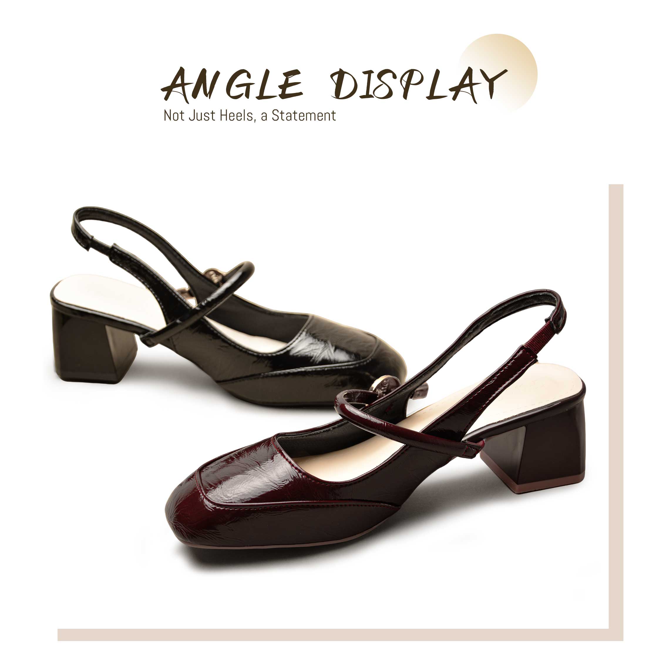 VONICA Office Step in Ankle Strap Close Ankle Strap Sandals with Thick ...