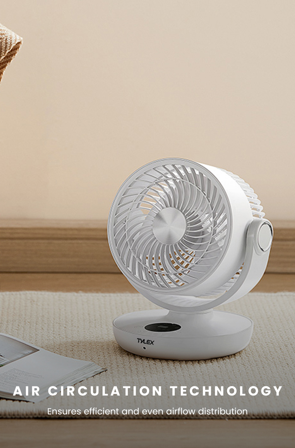 TYLEX XM56 Portable Fan Air Circulation Polymer Battery Remote Control ...