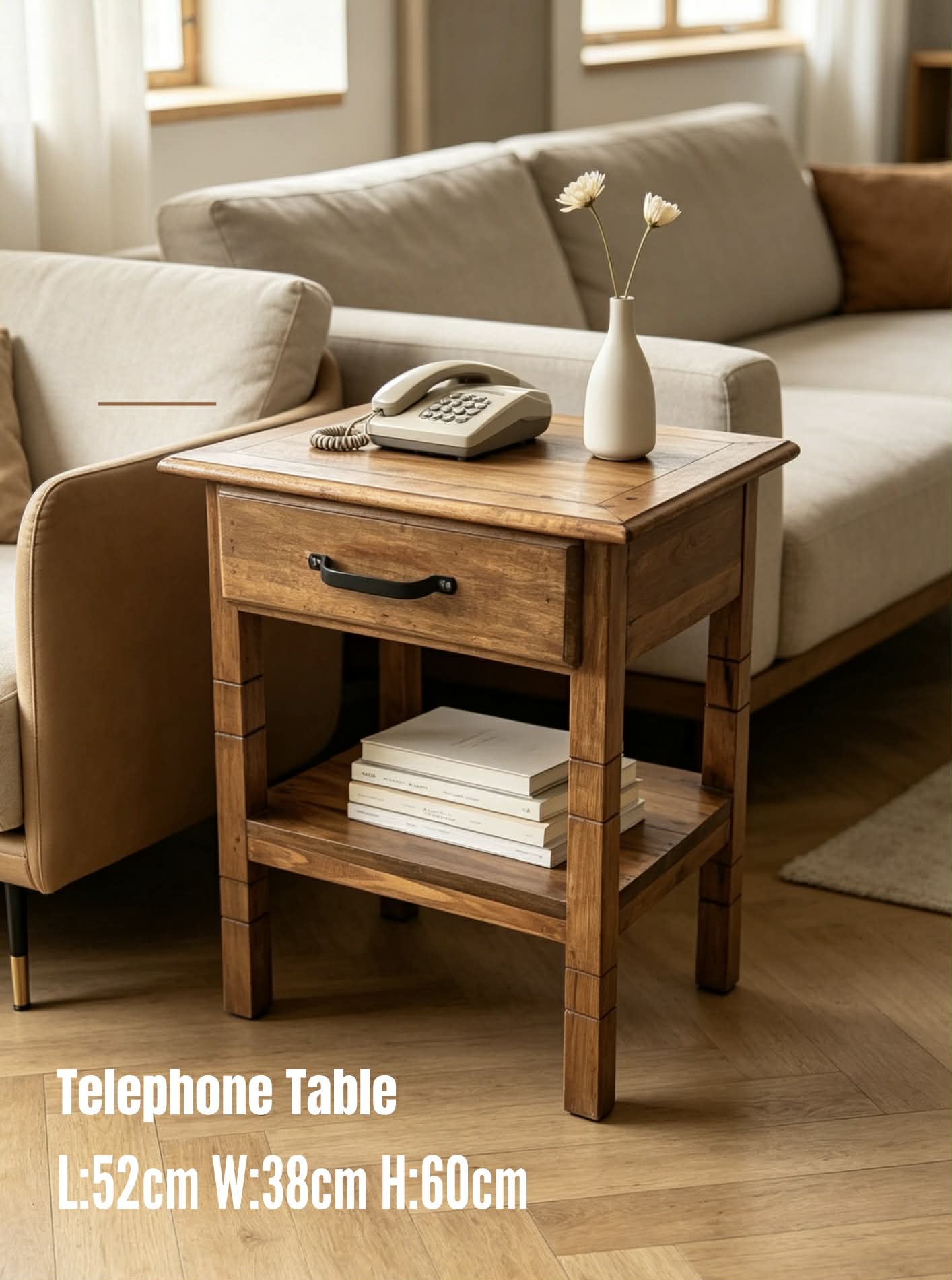 Solid Wood Telephone Table/ Side Table/ Bedside Table | Shopee Philippines