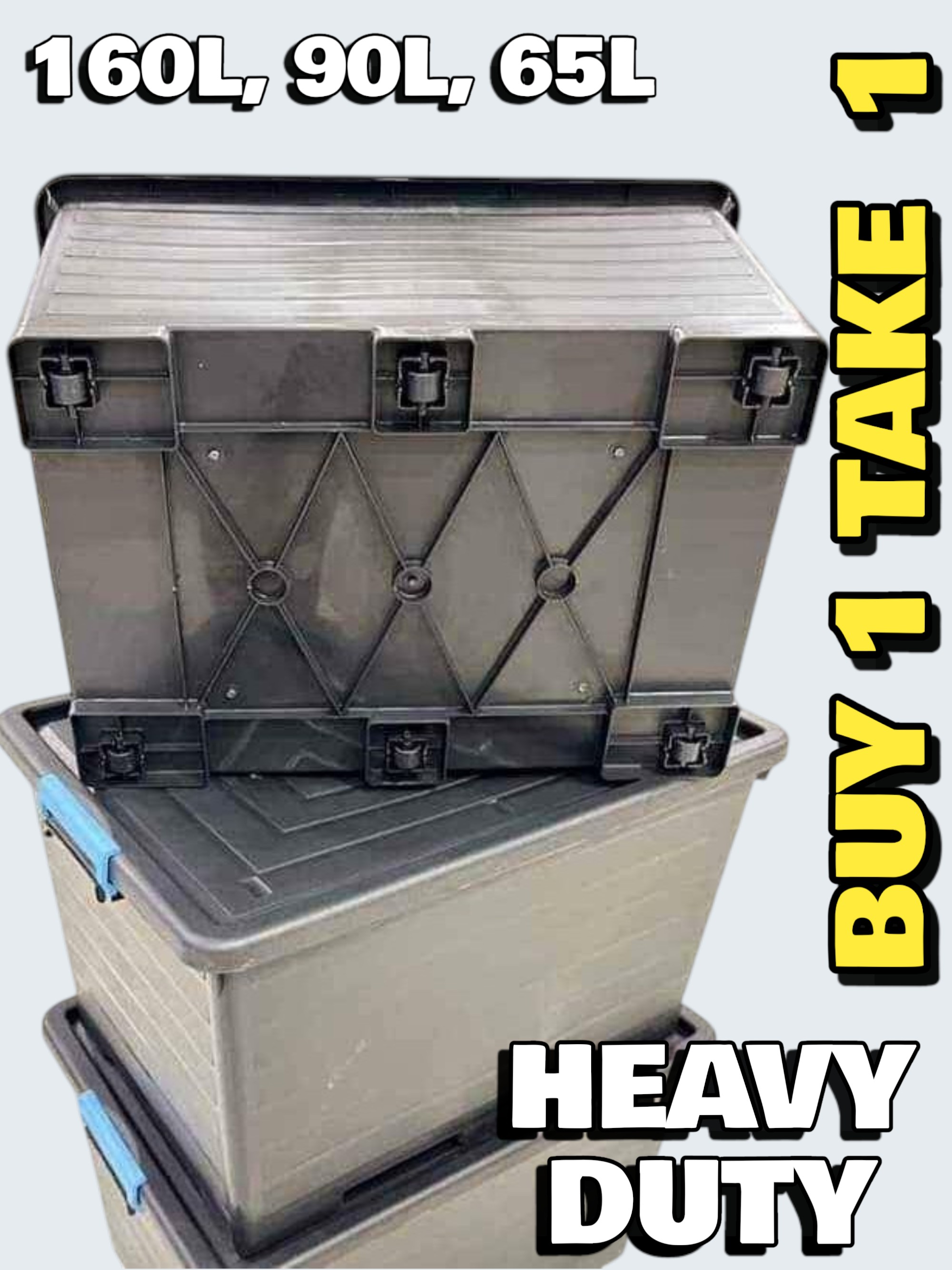BUY 1 TAKE 1 STORAGE BOX HEAVY DUTY PEARLWAVE STORAGE BOX WITH WHEELS ...
