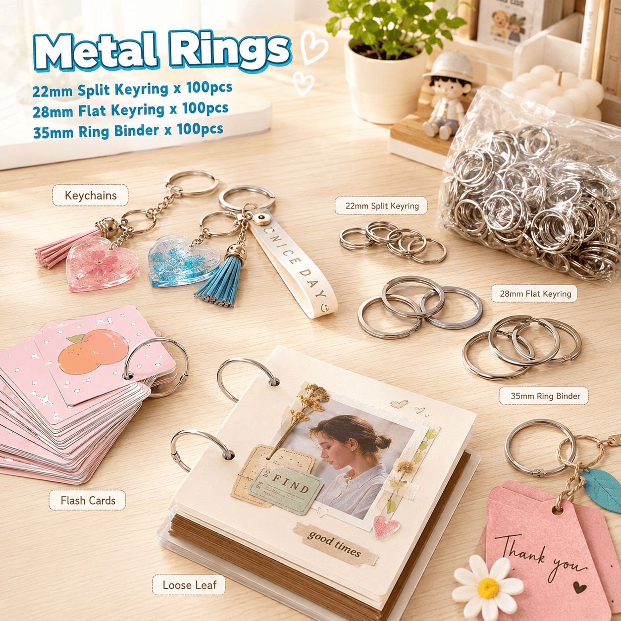 DIY Metal Key Ring for Keychain and Key Holder Making Ring Binder ...