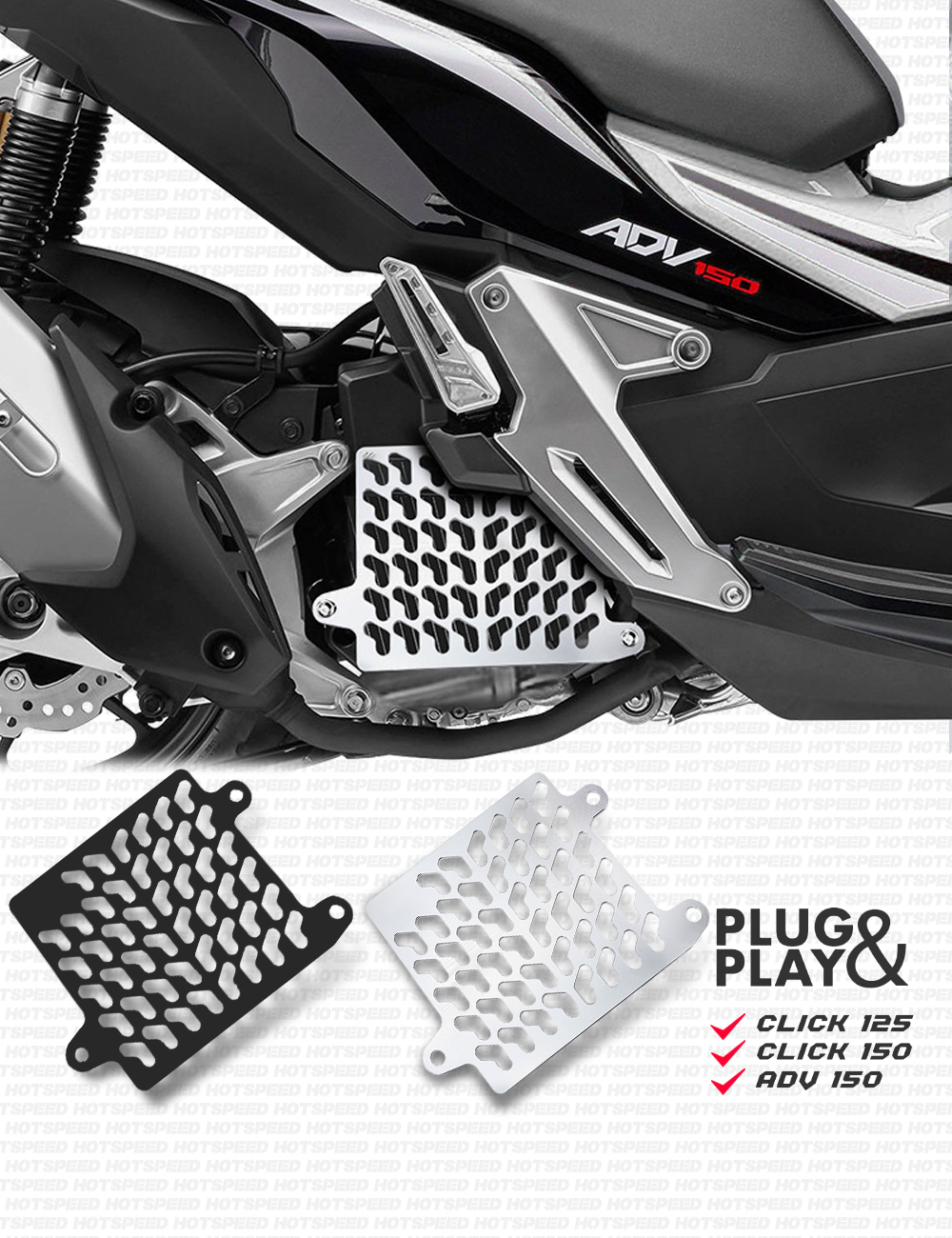 HOTSPEED Radiator Cover For Honda Click 125i 150i ADV 150 CNC Alloy ...