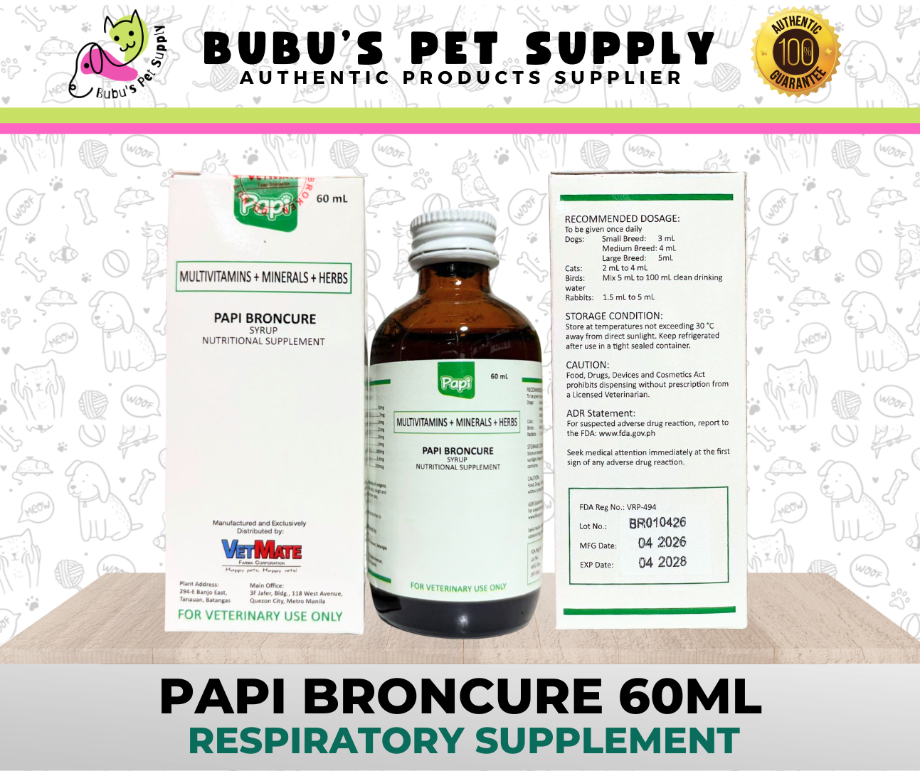 PAPI BRONCURE MULTIVITAMINS HERBAL VITAMIN SUPPLEMENT C0UGH C0LD ...