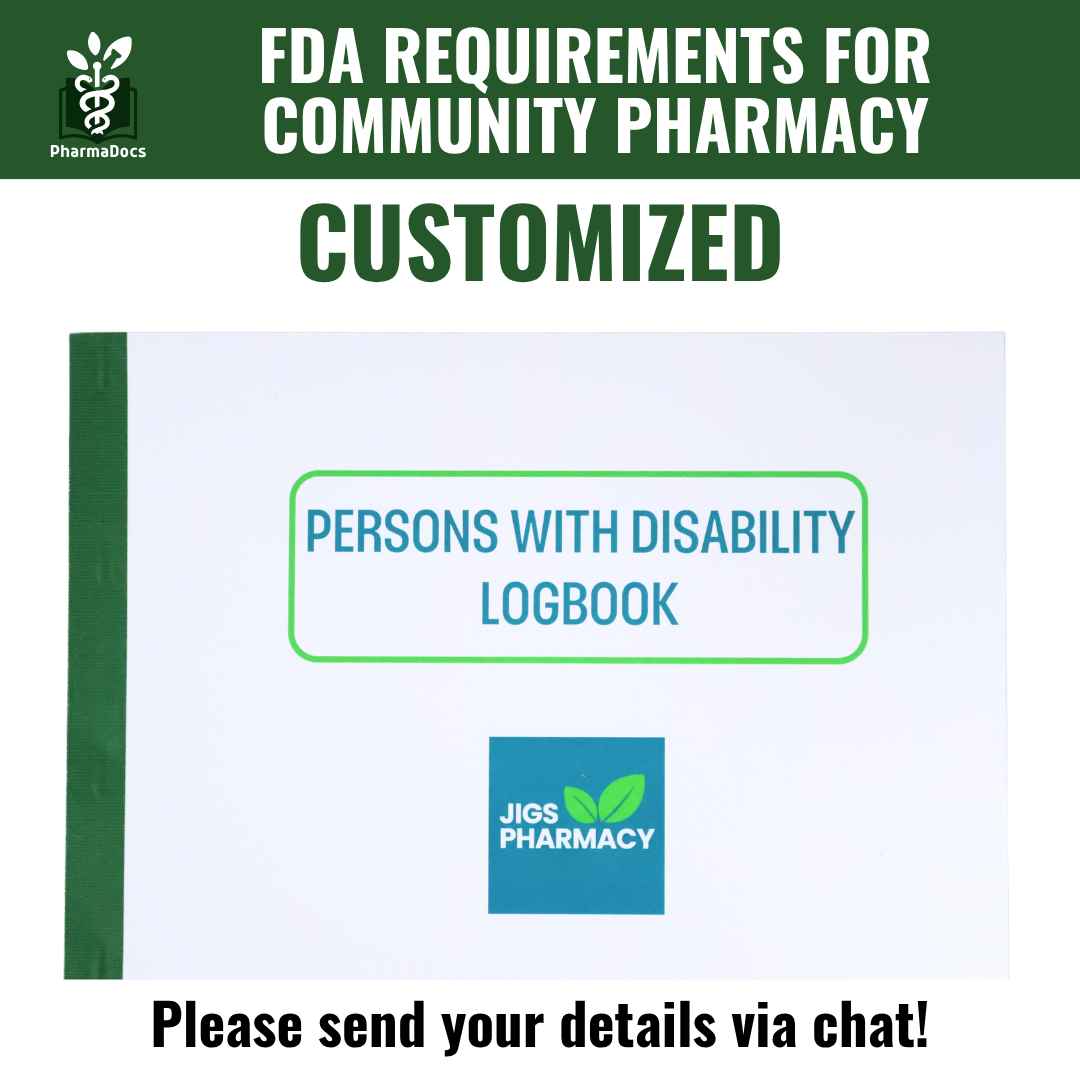 UPDATED 2026 FORMAT PWD Record Book for Drugstores (FDA Requirement ...