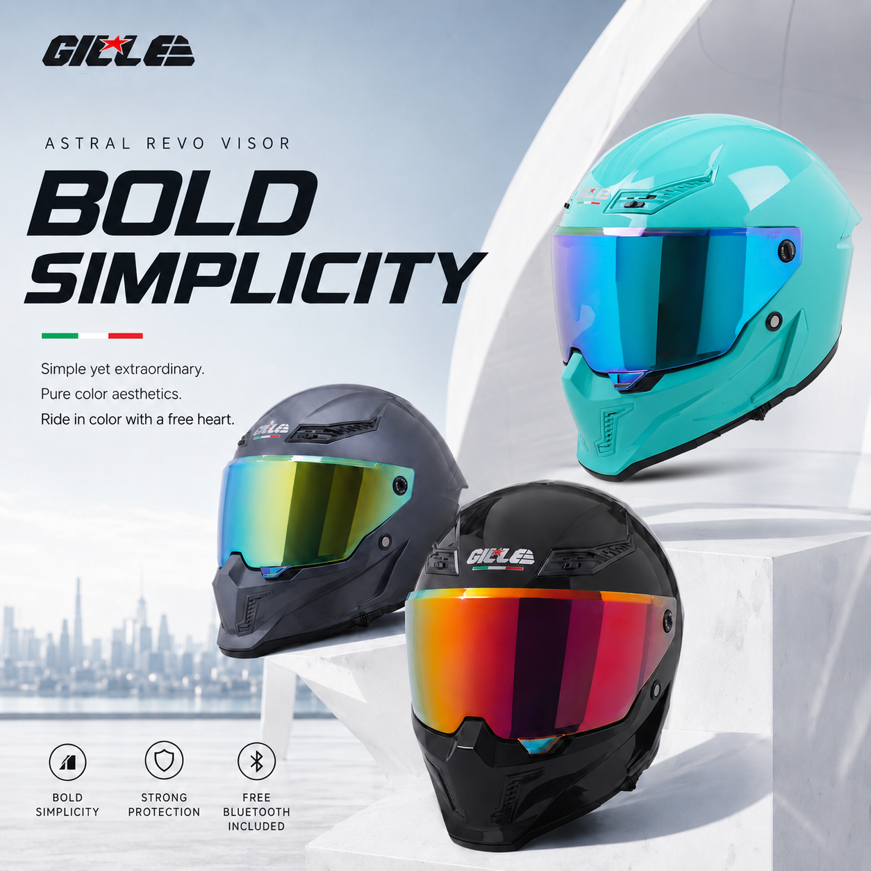 【𝑶𝑭𝑭𝑰𝑪𝑰𝑨𝑳】 GILLE ASTRAL Maori Dual Visor Helmet Full Face for ...