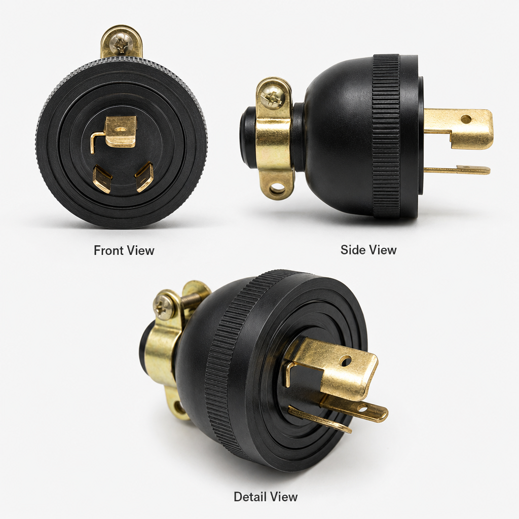 3-5KW Generator Plug US Three Prong Anti Loose 30A 250V For Gasoline ...