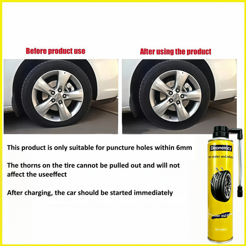 DriveOn 【680ML】TIRE SEALER AND INFLATOR FOR MOTORCYCLE BIKE CAR repair ...