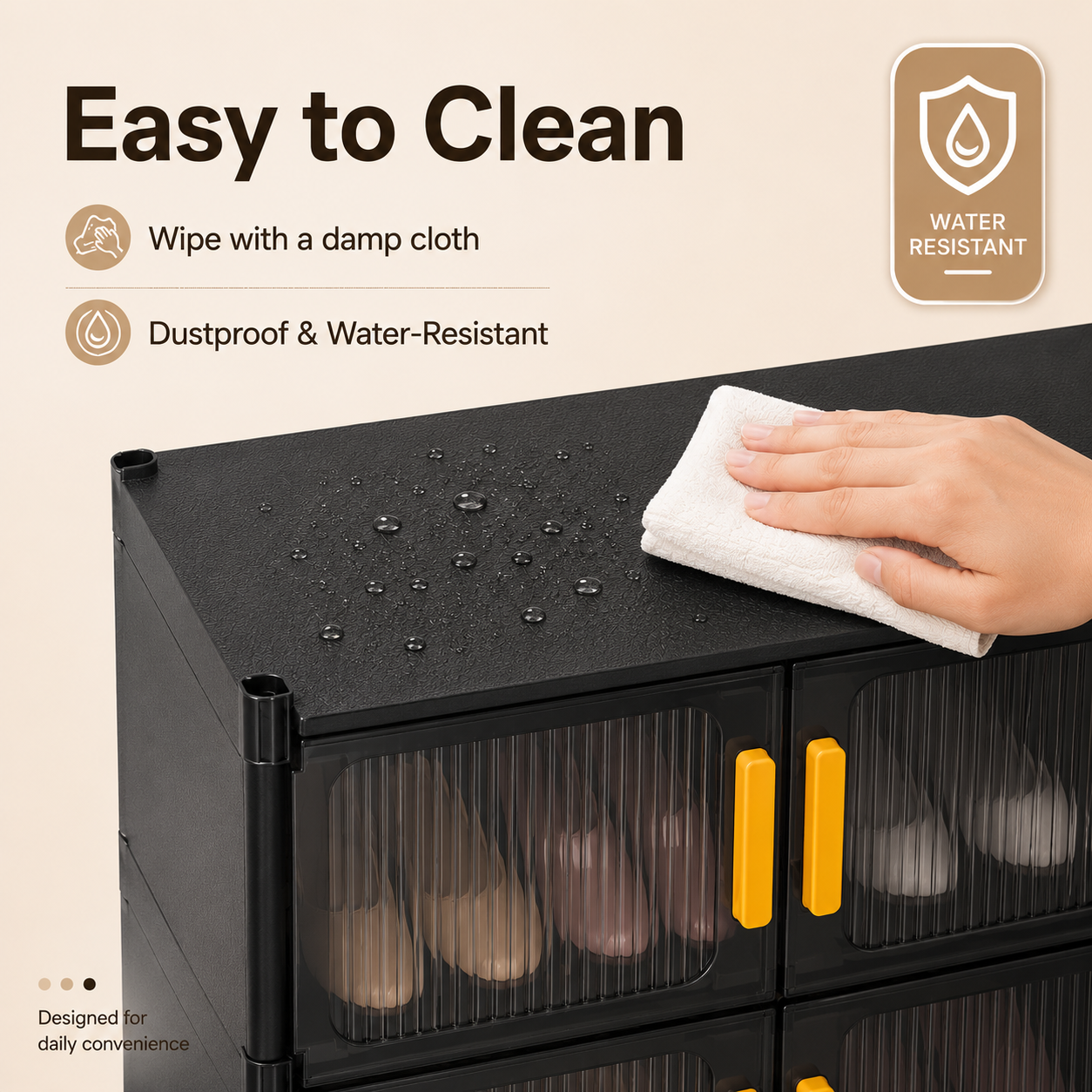 SALVO Stackable Shoe Cabinet Double Door Dustproof Plastic Shoe Rack ...