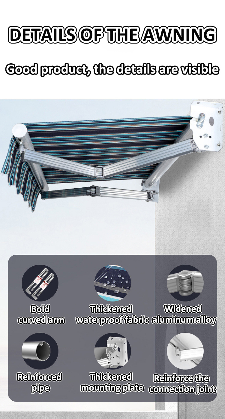 Foldable Awning Canopy Retractable Sunproof Rainproof Outdoor Window ...