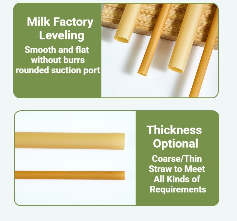 300pcs Sugar Cane Straw Individually Wrap 6mm thin straw coffee straw ...