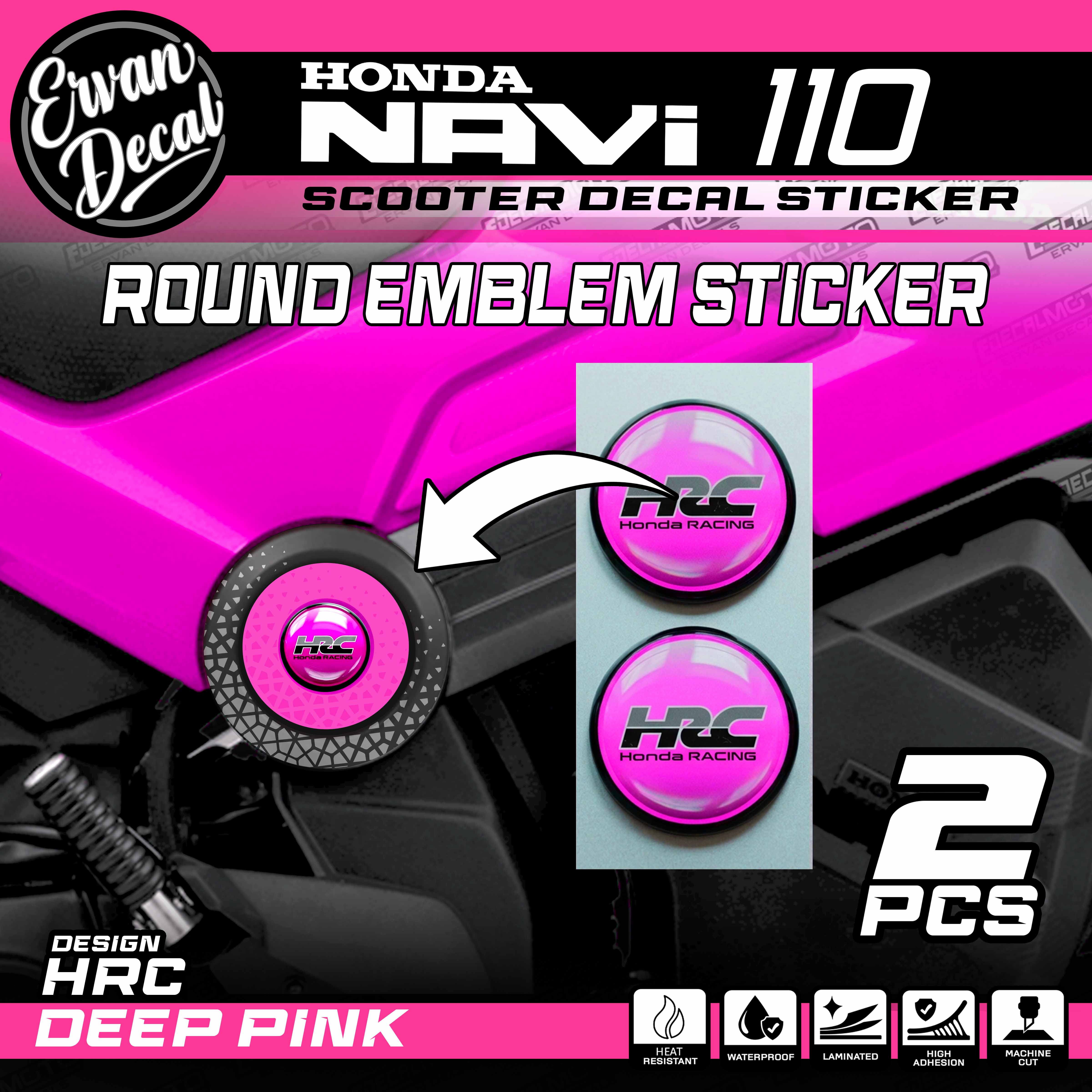 HONDA NAVI ROUND EMBLEM STICKER GLOSSY WATERPROOF ERVAN DECAL | Shopee ...