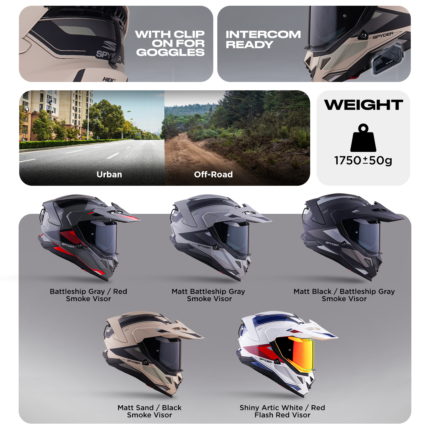 NEW RELEASE | SPYDER HEX III GD SUMMIT S1 Dual Sport Dual Visor ...